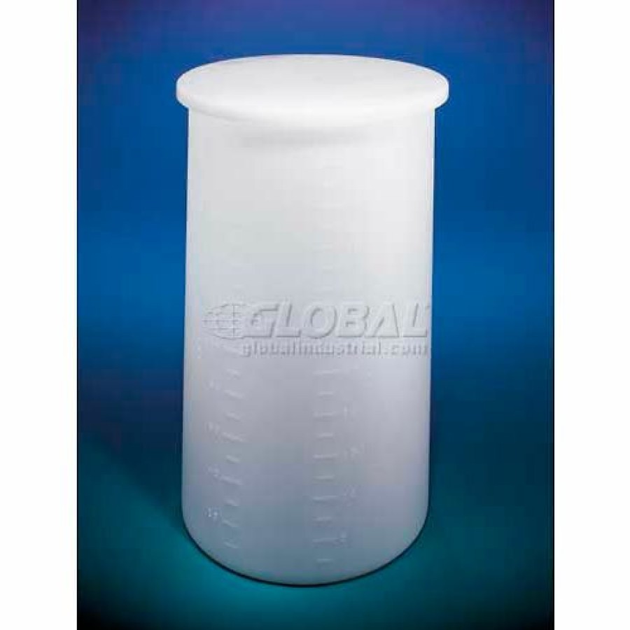 Containers & Organizers * | Saint Gobain Pp Heavyweight, 10 Gal., Cylindrical Tank W/Cover, 13"Dia. X 20"H, 3/16"Wall, White