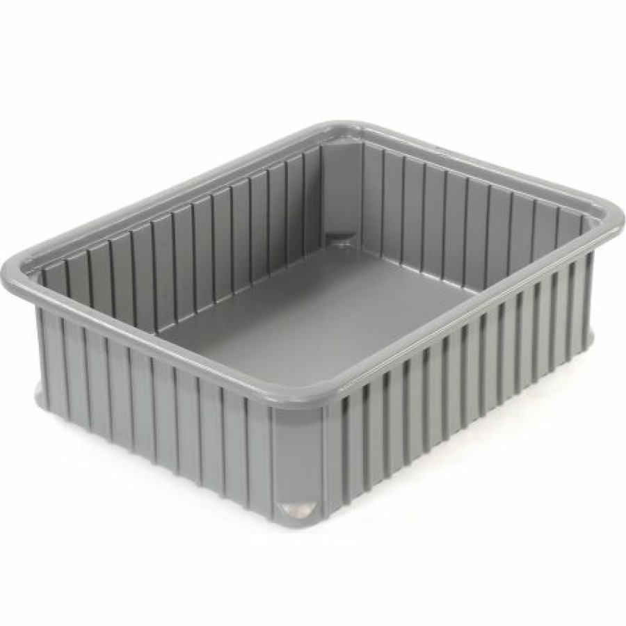 Containers & Organizers * | Dandux Dividable Stackable Plastic Box 50P0114080 22-1/2"L X 17-1/2"W X 8"H, Gray