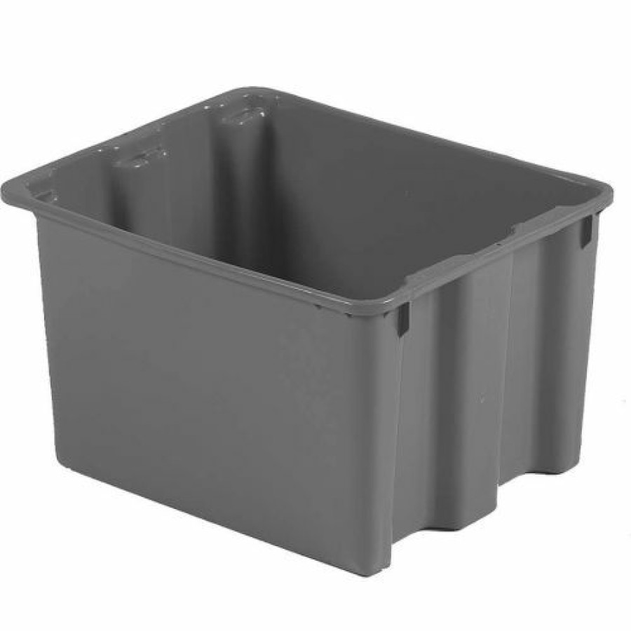 Containers & Organizers * | Lewisbins Polylewton Polyethylene Tote 19-1/2 X13X12-3/8 Gray Pkg Qty 5