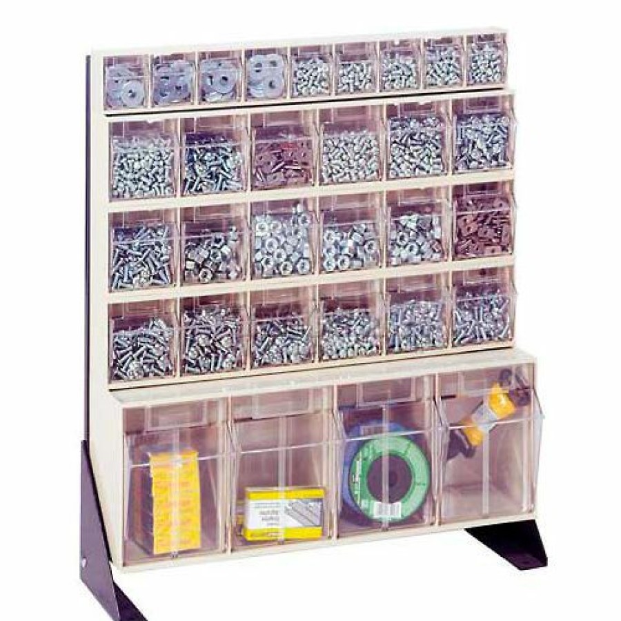 Containers & Organizers * | Quantum Storage Systems Quantum Tip Out Bin Floor Stand Qfs124-31- Single Sided 24" H Ivory