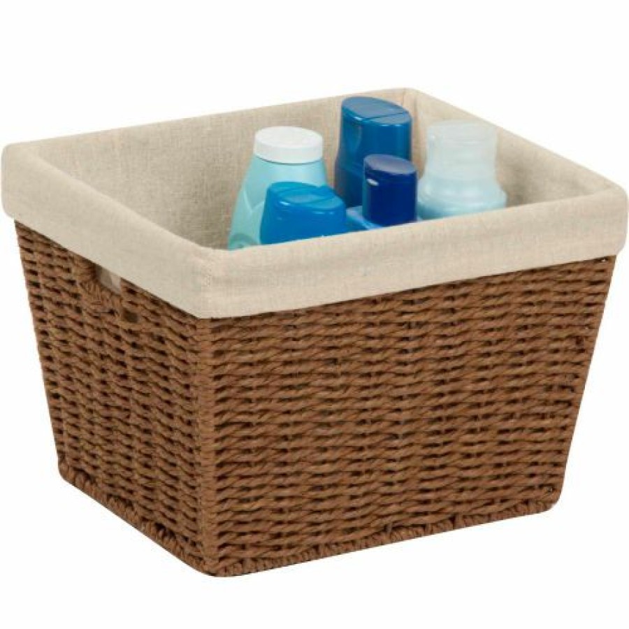 Containers & Organizers * | Honey-Can-Do Paper Rope Storage Tote With Liner Brown 12"L X 10"W X 8"H Pkg Qty 2