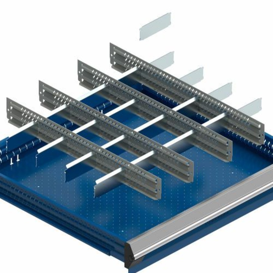 Containers & Organizers * | Rousseau Metal Drawer Divider Kit For 36"W Modular Drawer Cabinet, 8" Drawer Height, 8 Compartments