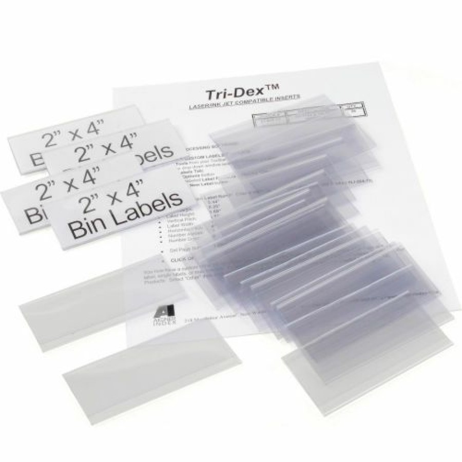 Containers & Organizers * | Aigner Tri-Dex Tr-2400 Slide-In Label Holder 2" X 4" For Stacking Bins, Price Per Pack Of 25