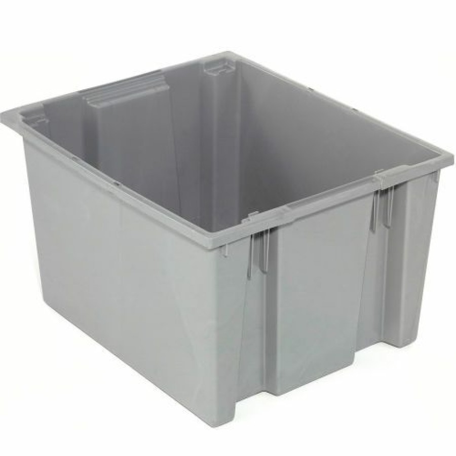 Containers & Organizers * | Akro-Mils Nest & Stack Tote 35225 23-1/2"L X 19-1/2"W X 10"H, Gray Pkg Qty 3