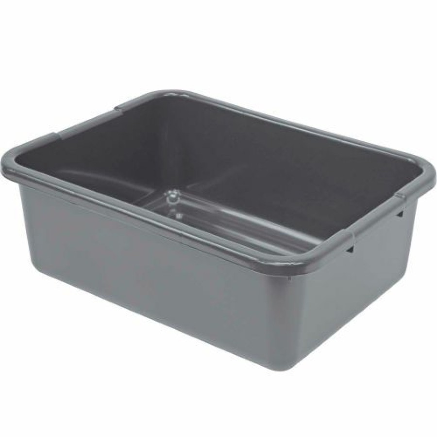 Containers & Organizers * | Quantum Storage Systems Quantum Bussing Tub, 21"L X 15"W X 7"H Ribbed Bottom Bus Box, Polypropylene, Gray Pkg Qty 12