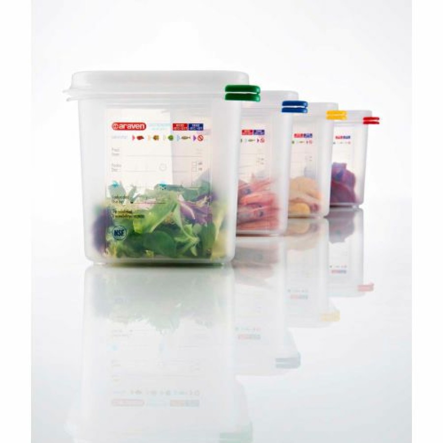 Containers & Organizers * | Araven 03021 Food Container, Airtight, W/Lid, Pp, 1.1 Qt., 1/9 Size, Colorclip , Transparent Pkg Qty 6