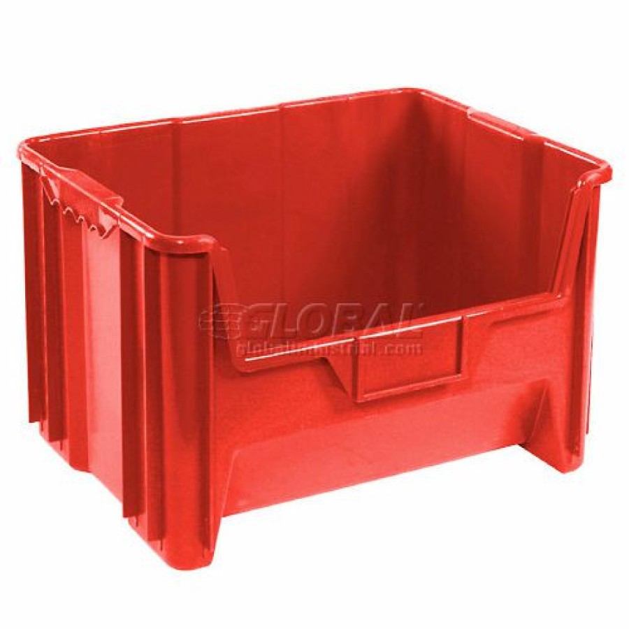 Containers & Organizers * | Global Industrial Plastic Hopper Bin, 19-7/8"W X 15-1/4"D X 12-7/16"H, Red Pkg Qty 3