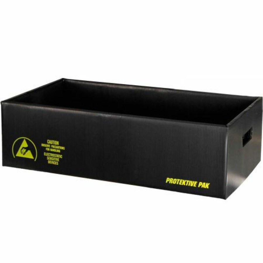 Containers & Organizers * | Protektive Pak 39317 Plastek Esd Shipping Storage Container, 23-7/8"L X 13-1/2"W X 18-5/8"H