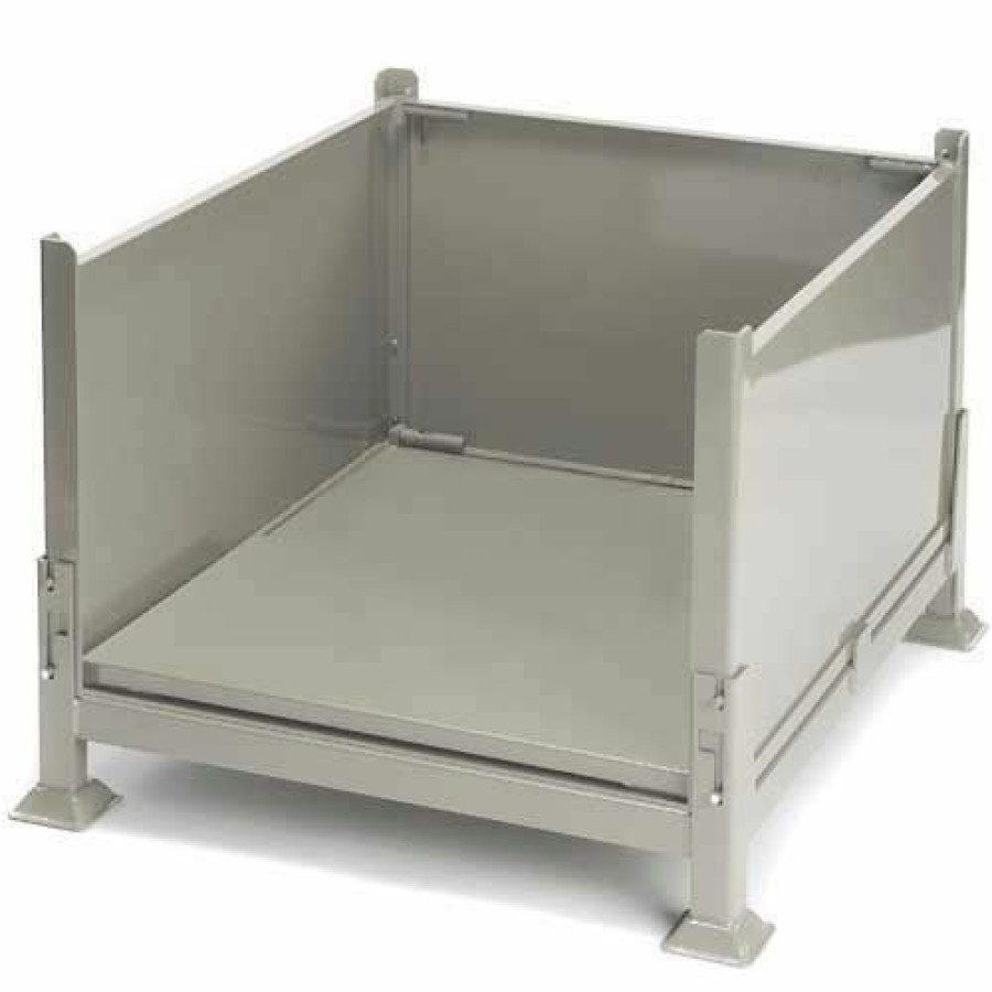 Containers & Organizers * | Davco Kds-01 Collapsible Sheet Metal Steel Container 40-1/2"X34-1/2"X26" Zinc-Galv