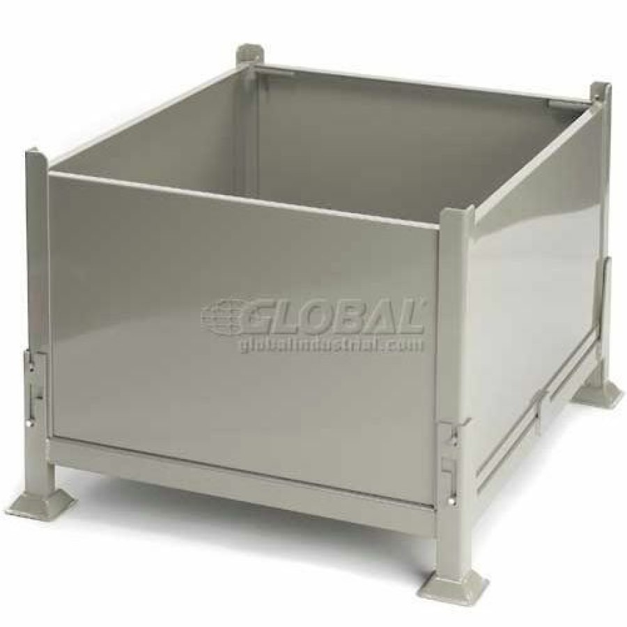 Containers & Organizers * | Davco Kds-01 Collapsible Sheet Metal Steel Container 40-1/2"X34-1/2"X26" Zinc-Galv