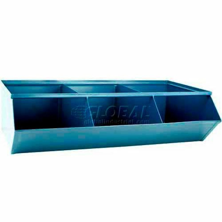 Containers & Organizers * | Stackbin Steel Sectional Hopper Bin, 3 Compartments, 37"W X 20-1/2"D X 9-1/2"H, Blue