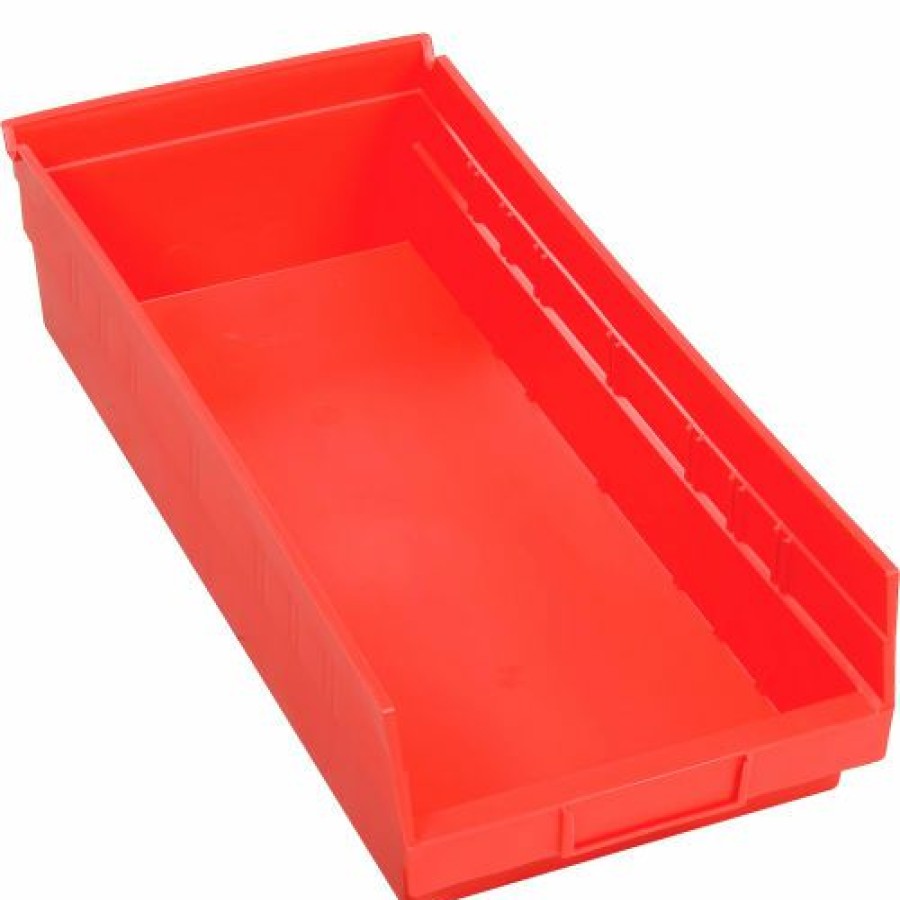 Containers & Organizers * | Global Industrial Plastic Nesting Storage Shelf Bin 8-3/8"W X 17-7/8"D X 4"H Red Pkg Qty 12