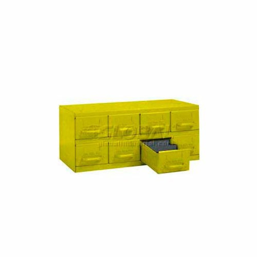 Containers & Organizers * | Equipto Cabinet W/8 Drawers, 23"W X 12"D X 9-3/8"H, Textured Safety Yellow