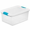 Containers & Organizers * | Sterilite 15 Quart 14948012 Clear Storage Latch Tote White Lid Blue Latches 16-1/4 X 11-1/4 X 6-3/4 Pkg Qty 12