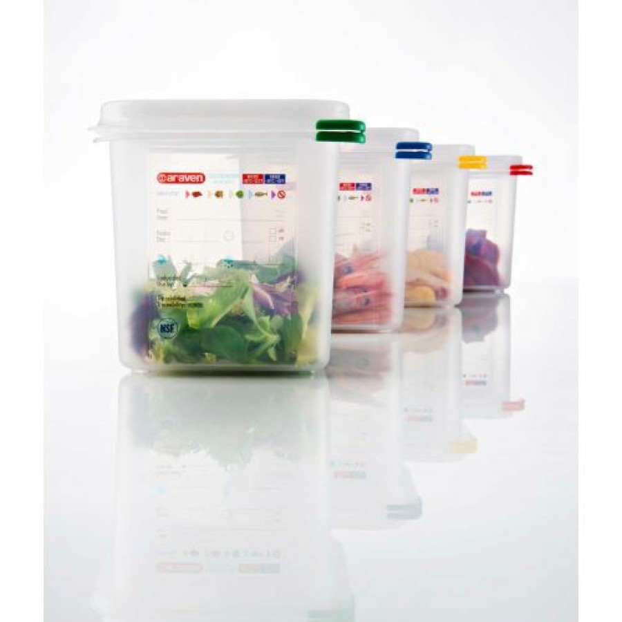 Containers & Organizers * | Araven 03022 Food Container, Airtight, W/Lid, Pp, 1.6 Qt., 1/9 Size, Colorclip , Transparent Pkg Qty 6