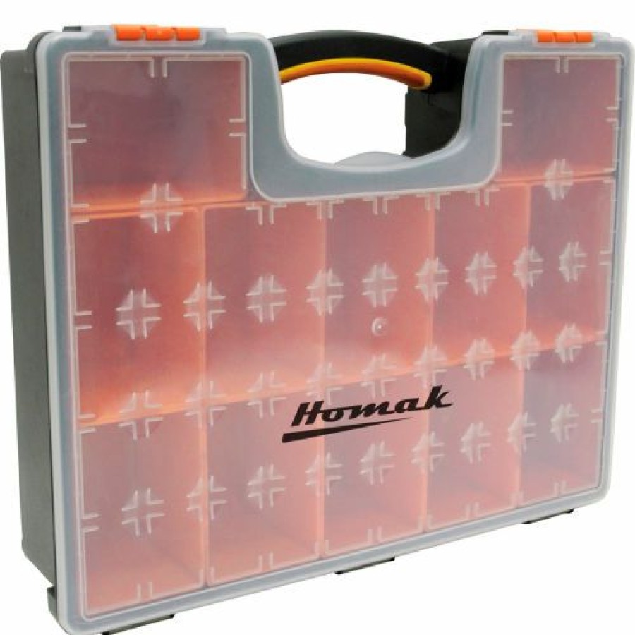 Containers & Organizers * | Homak Ha01112425 Plastic Organizer With 12 Removable Bins 16-1/2"L X 13"W X 4-1/4"H Pkg Qty 10