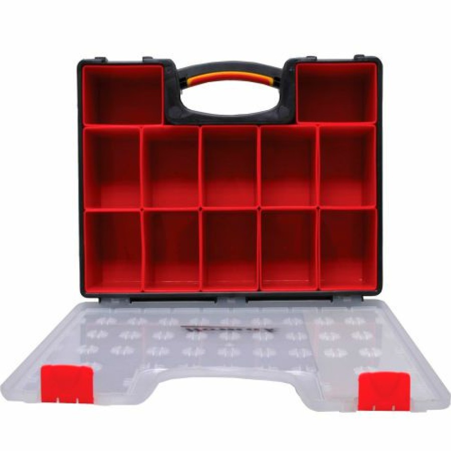 Containers & Organizers * | Homak Ha01112425 Plastic Organizer With 12 Removable Bins 16-1/2"L X 13"W X 4-1/4"H Pkg Qty 10