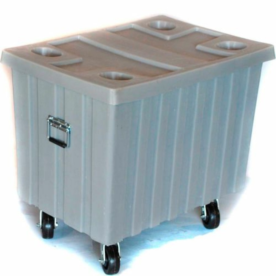 Containers & Organizers * | Bulk Shipping Poly Container With Lid And Casters 41"L X 28-1/4"W X 32-1/2"H, Orange