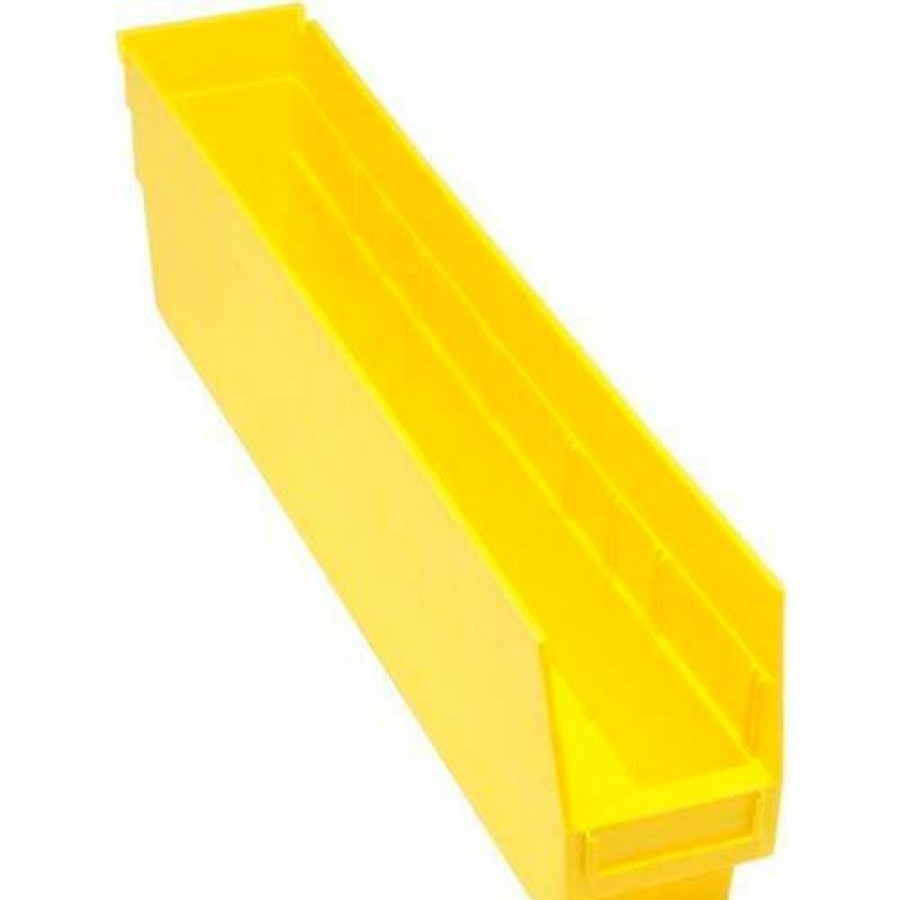 Containers & Organizers * | Plastic Nesting Storage Shelf Bin Qsb205 4-1/8"W X 23-5/8"D X 6"H Yellow Pkg Qty 16