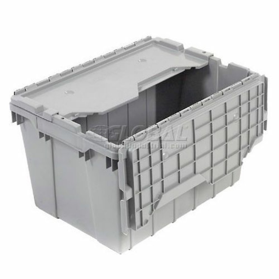 Containers & Organizers * | Akro-Mils Attached Lid Container 39120Grey 21-1/2"L X 15"W X 12-1/2"H Pkg Qty 6