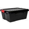 Containers & Organizers * | Quantum Storage Systems Quantum Heavy-Duty Latch Container With Lid 21"Lx15-7/8"X7-3/4"H Black Price Each Pkg Qty 6