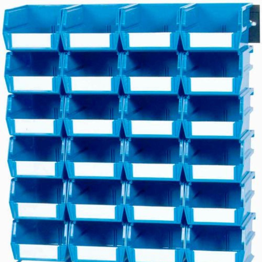 Containers & Organizers * | Triton Products Locbin Wall Storage, 3-220Bws, W/Rails, Medium, Blue (26 Pc)