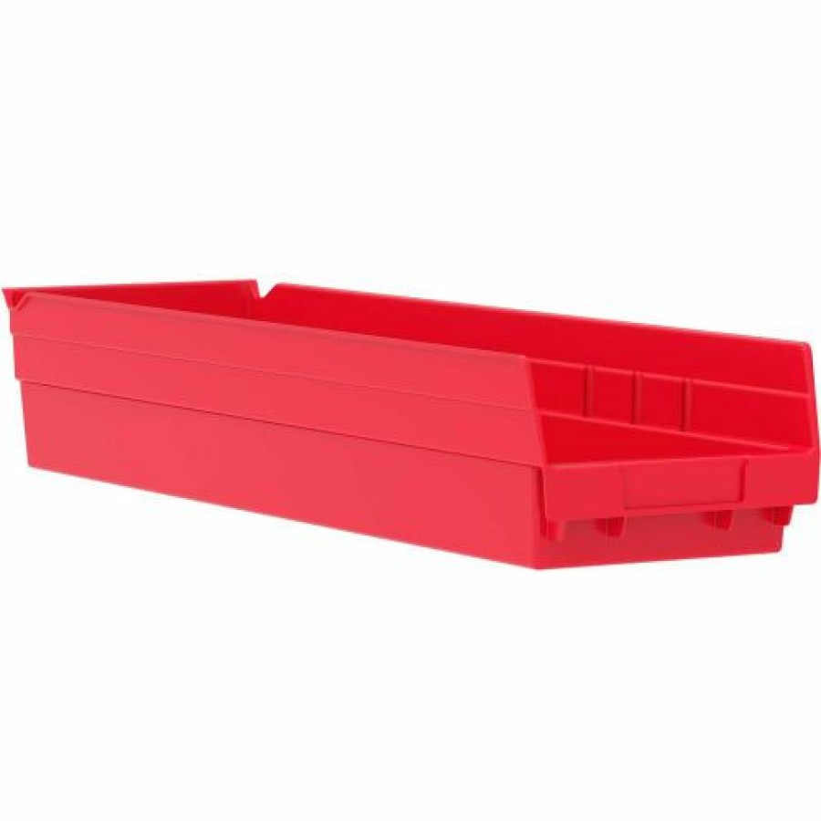 Containers & Organizers * | Akro-Mils Plastic Nesting Storage Shelf Bin 30164 6-5/8"W X 23-5/8"D X 4"H Red Pkg Qty 6