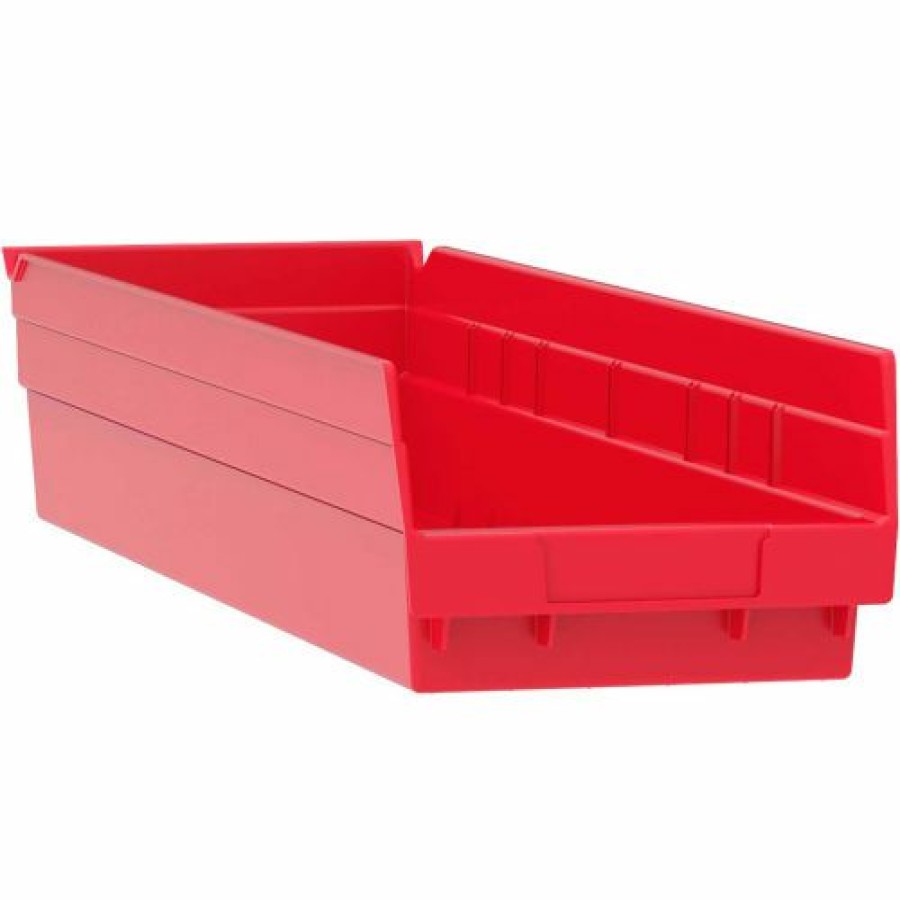 Containers & Organizers * | Akro-Mils Plastic Nesting Storage Shelf Bin 30164 6-5/8"W X 23-5/8"D X 4"H Red Pkg Qty 6