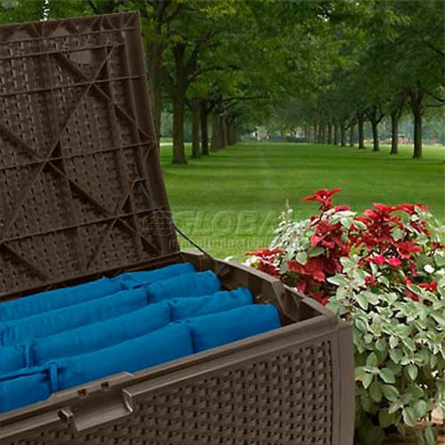 Containers & Organizers * | Suncast Wicker Deck Box, 92 Gallon