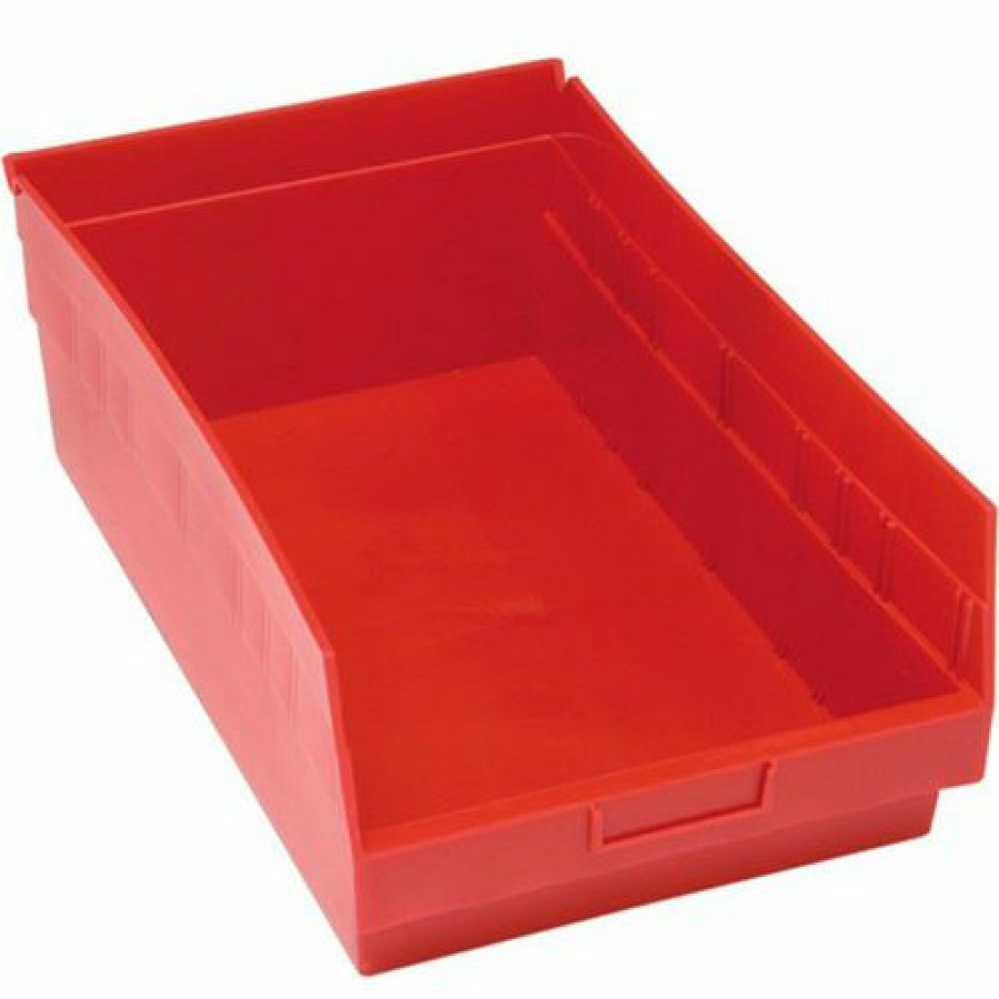 Containers & Organizers * | Plastic Nesting Storage Shelf Bin Qsb210 11-1/8"W X 17-7/8"D X 6"H Red Pkg Qty 8