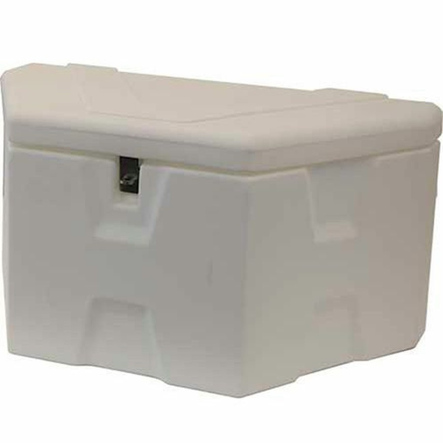 Containers & Organizers * | Romotech Outdoor Dock Storage Box Triangle Style 82119569 Small 36"L X 21"W X 16"H, White