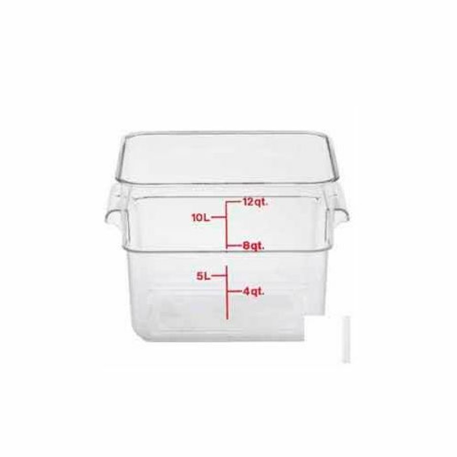 Containers & Organizers * | Cambro 2Sfscw135 Square Food Container, 2 Quart, 7-1/4 X7-1/4 X 3-7/8, Clear, Red Gradation Pkg Qty 6