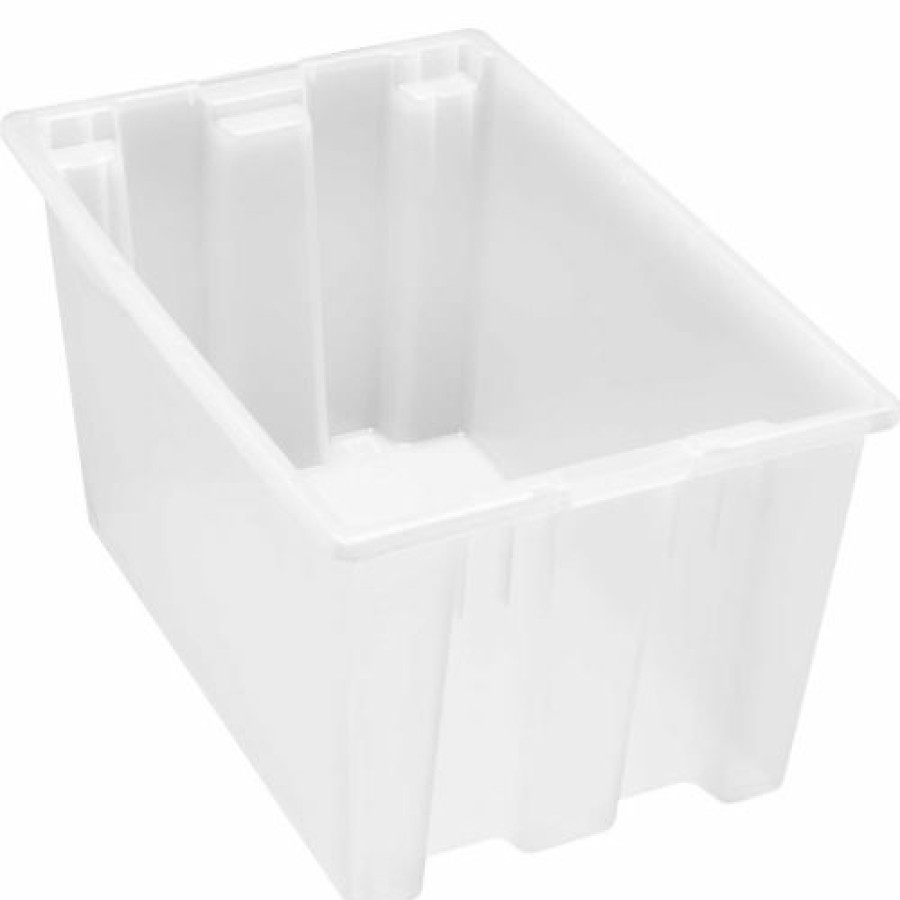 Containers & Organizers * | Quantum Storage Systems Quantam Storage Genuine Stack & Nest Tote Clear, 23-1/2"L X 15-1/2"W X 12"H, Polyprolylene Pkg Qty 3