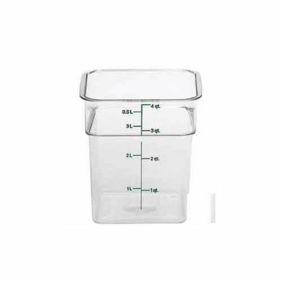 Containers & Organizers * | Cambro 4Sfscw135 Camsquare Food Container, 4 Qt., 7-1/4 X 7-1/4 X 7-3/8, Clear Pkg Qty 6