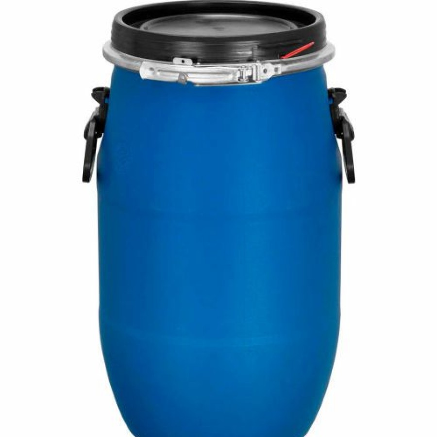 Containers & Organizers * | Jescraft Open Head Plastic Drum, 16 Gallon Capacity, Blue