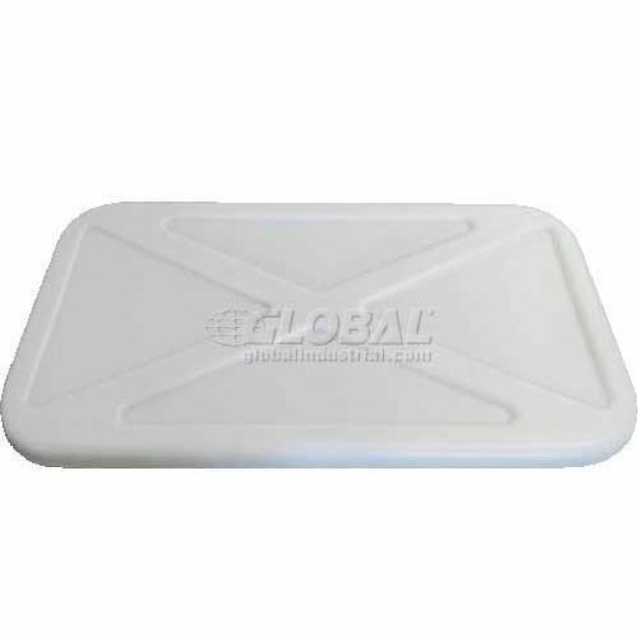 Liquid Storage Tanks * | Shirley K'S Storage Trays Lid 247Pn Nesting Tote 853001 24-13/16"X13-11/32"X5/16" Natural White