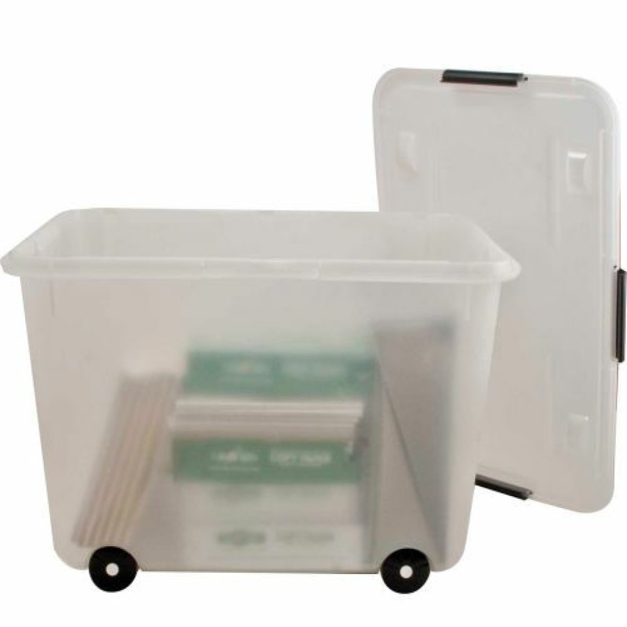 Containers & Organizers * | Advantus Mobile Storage Container 34009 15 Gallon 23-3/4"L X 15-3/4"W X 15-3/4"H Clear