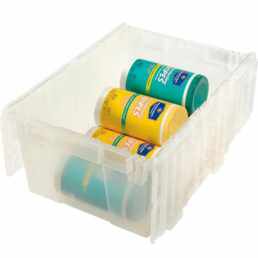 Containers & Organizers * | Orbis Flipak Attached Lid Container Fp143 -21-4/5 X 15-1/5 X 9-4/5, Clear