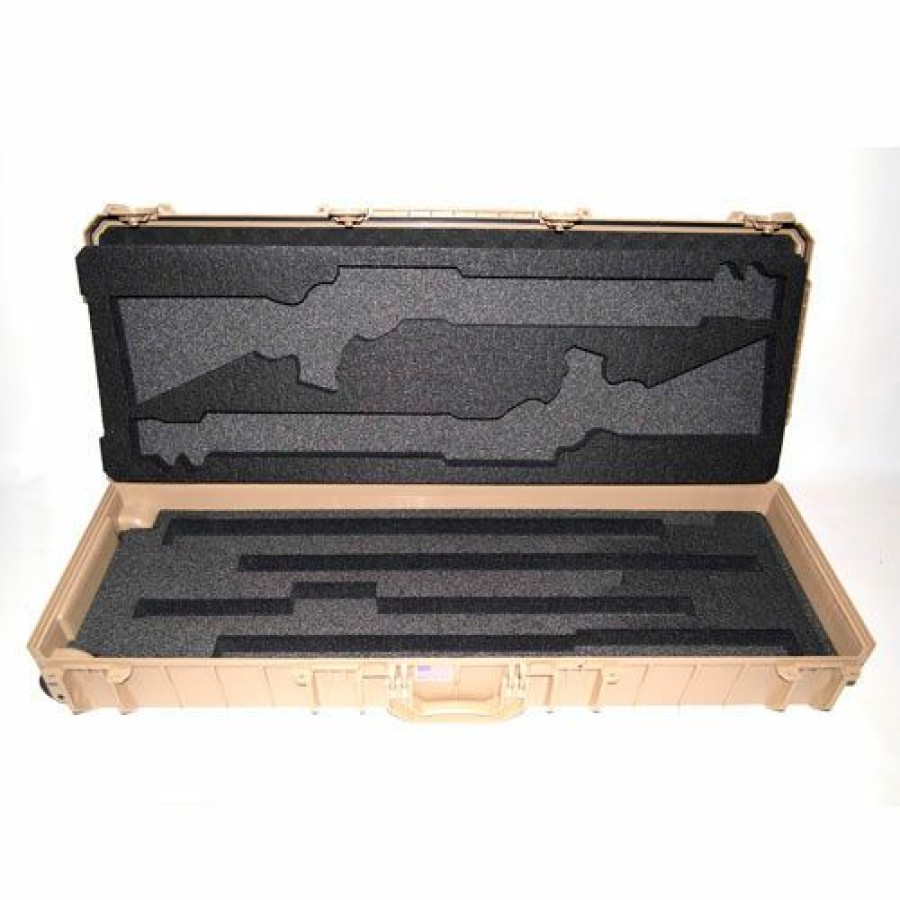 Containers & Organizers * | Quick Fire Cases Quick Fire Multifit Dual Shotgun Case Qf620Tn Watertight, 46-5/8"X16-3/4"X6-7/8" Tan