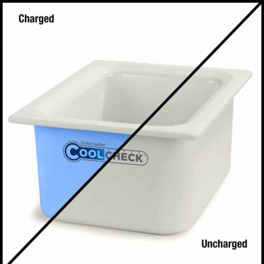 Containers & Organizers * | Carlisle Cm1101C1402 Coldmaster Coolcheck 6" D Half-Size Food Pan White/Blue