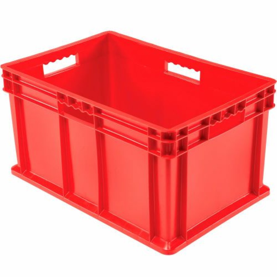 Containers & Organizers * | Global Industrial Solid Straight Wall Container, 23-3/4"Lx15-3/4"Wx12-1/4"H, Red Pkg Qty 3