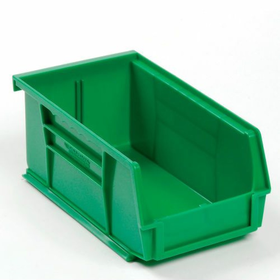 Containers & Organizers * | Global Industrial Plastic Stack & Hang Bin, 4-1/8"W X 7-3/8"D X 3"H, Green Pkg Qty 24