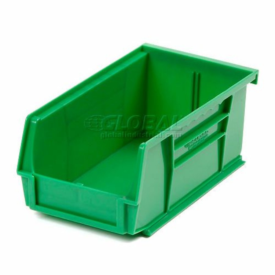 Containers & Organizers * | Global Industrial Plastic Stack & Hang Bin, 4-1/8"W X 7-3/8"D X 3"H, Green Pkg Qty 24