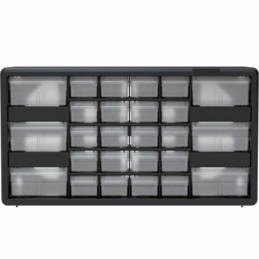 Containers & Organizers * | Akro-Mils Plastic Drawer Parts Cabinet 10126 20"W X 6-3/8"D X 10-1/4"H, Black, 26 Drawers