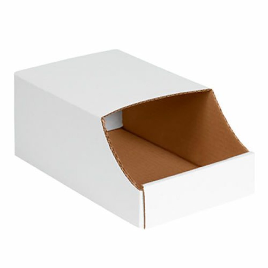 Containers & Organizers * | Global Industrial Stackable Corrugated Bin Boxes, 7"Wx12"Dx4-1/2"H, Oyster White Pkg Qty 50