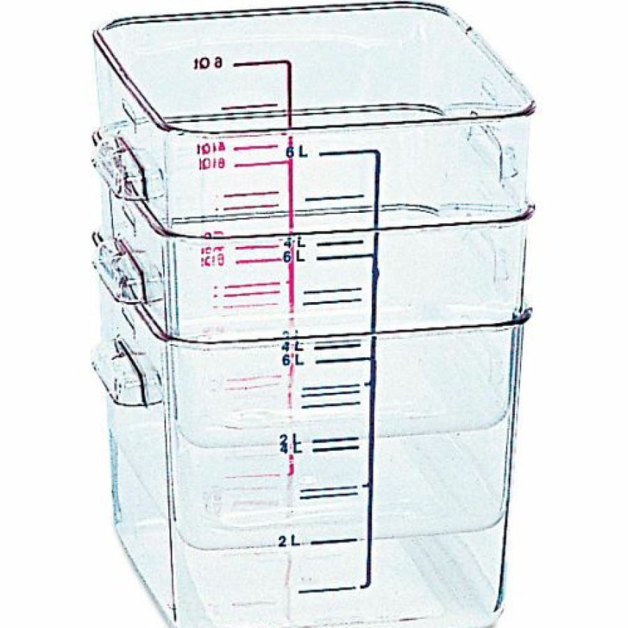 Containers & Organizers * | Rubbermaid Commercial Spacesaver Square Containers, 2 Qt., 8 4/5"W X 8 3/4"D X 2 7/10"H, Clear