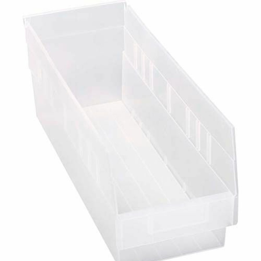 Containers & Organizers * | Plastic Nesting Storage Shelf Bin Qsb204 6-5/8"W X 17-7/8"D X 6"H Clear Pkg Qty 20