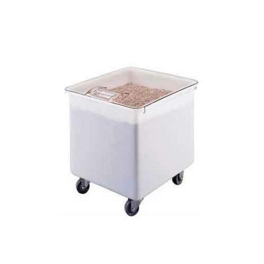 Containers & Organizers * | Cambro Ib32148-Mobile Ingredient Bin W/Lid, Polyethlene, 32 Gal., White