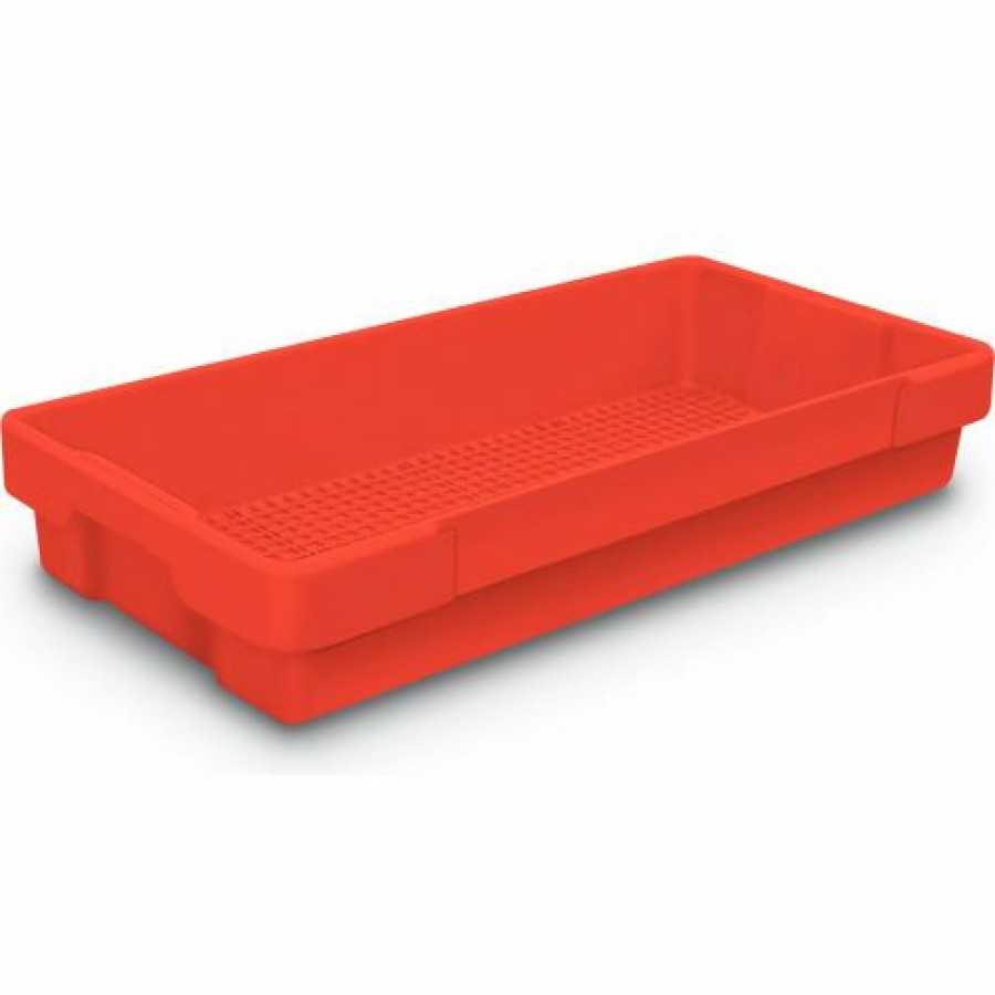 Containers & Organizers * | United Visual Products Plastic Utility Tray Red 26" L X 12-1/2" W X 4-1/2 H Pkg Qty 5