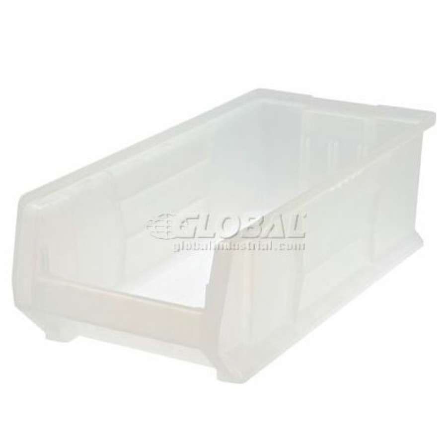 Containers & Organizers * | Quantum Storage Systems Quantum Plastic Hulk Stacking Bin, 11"W X 24"D X 10"H, Clear Pkg Qty 4